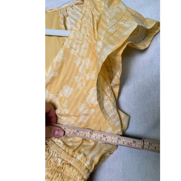 NWT Women's Short Sleeve Smocked Yellow Midi A-Line Dress Universal Thread XS - Picture 2 of 15